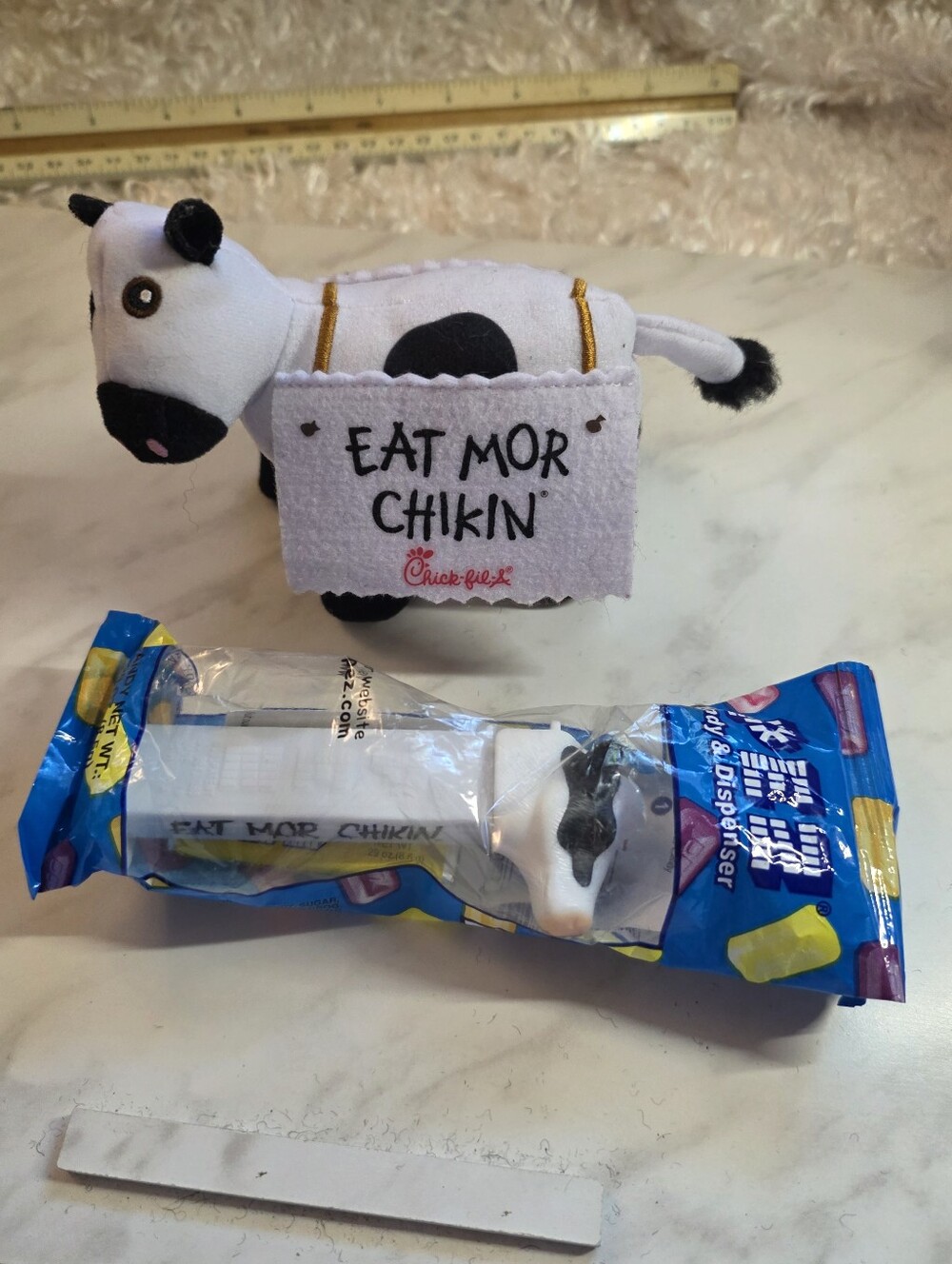Plush Cow Toy and Pez Dispenser from Chick-fil-a